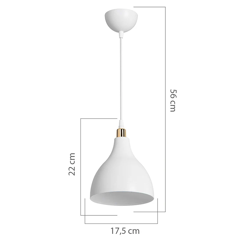 Плафон Lofty Ε27 бял D18x22см