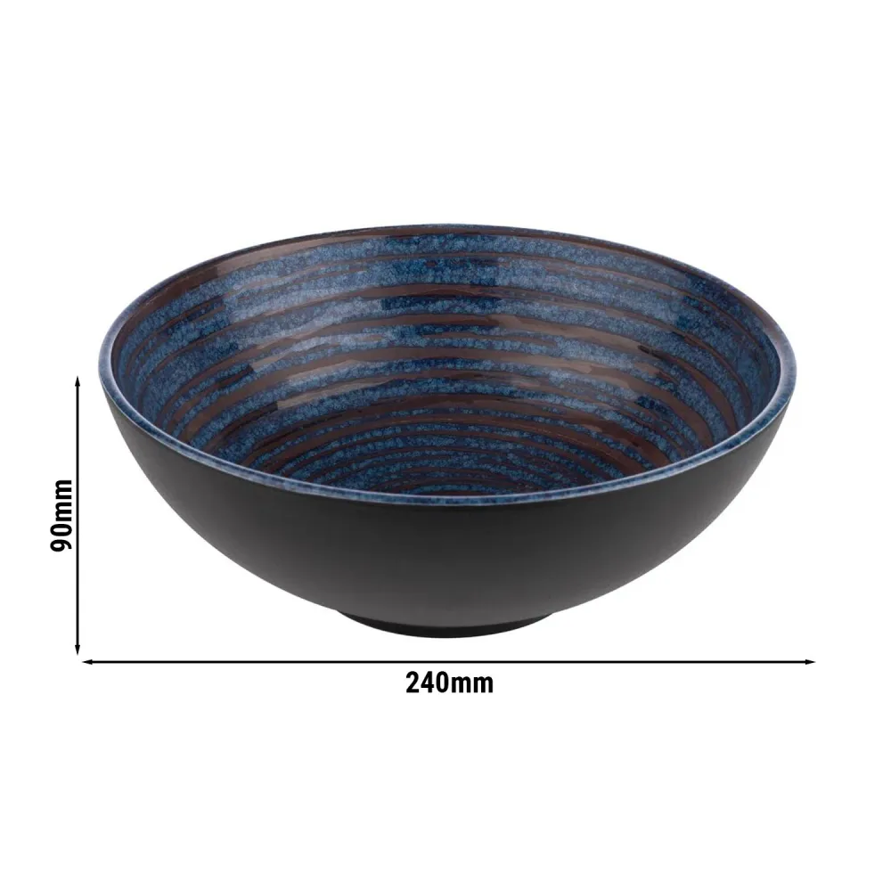(6 бр.) Купа - LOOPS - Меламин - 1.8L - Ø 240mm - Дълбочина: 90mm - Синьо/Сиво