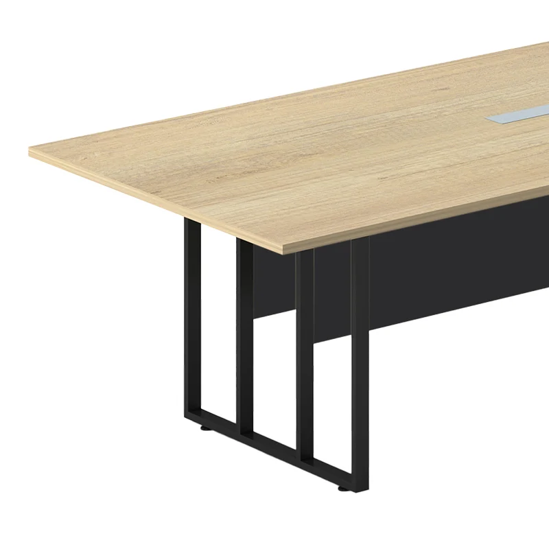 Конферентна маса LOTUS метал-дърво в цвят дъб-тъмносив 240x120x75см
