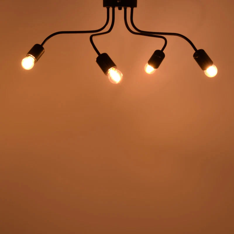 Таванна лампа Luchter Е27 черен метал 60x60x15см