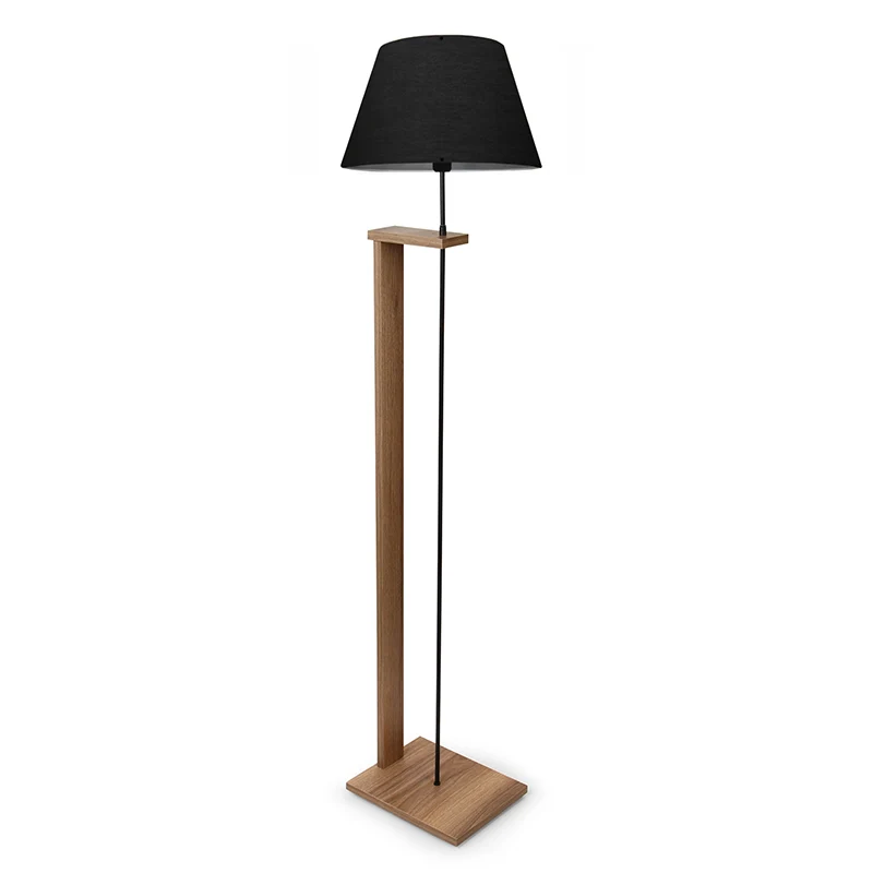 Подова лампа Lumino E27 черен-орех D38x150см
