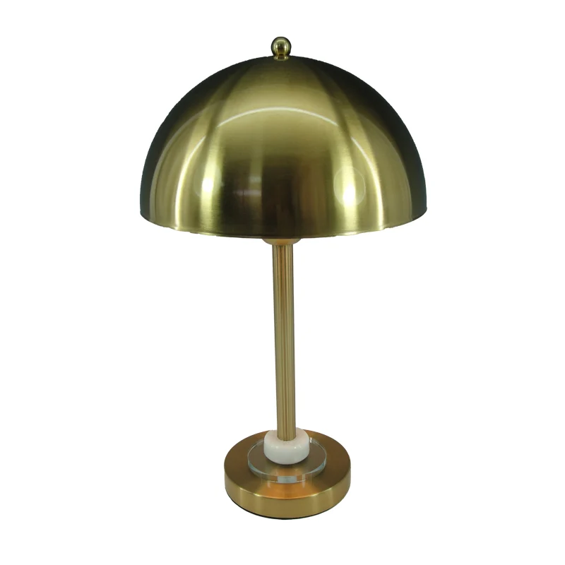 Настолна лампа lustrous e27 златен метал d25x42см