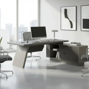Професионално бюро серия LUX 196x150x75h см. реверсивен ъглов/ мока цвят