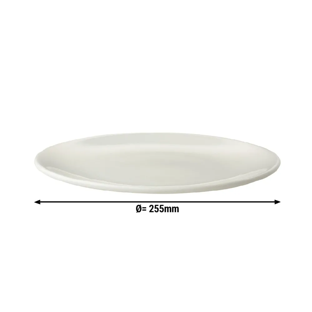 (12 бр.) LUX - Плоска чиния - Порцелан - Ø255mm - Слонова кост