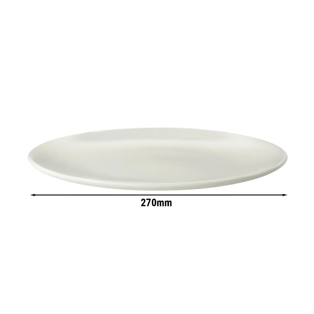 (6 бр.) LUX - Плоска чиния - Порцелан - Ø270mm - Слонова кост