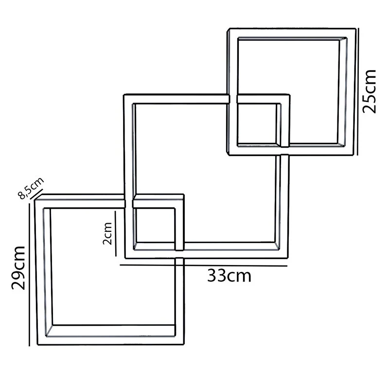 Стенен рафт Maas орех цвят 33x8.5x33см