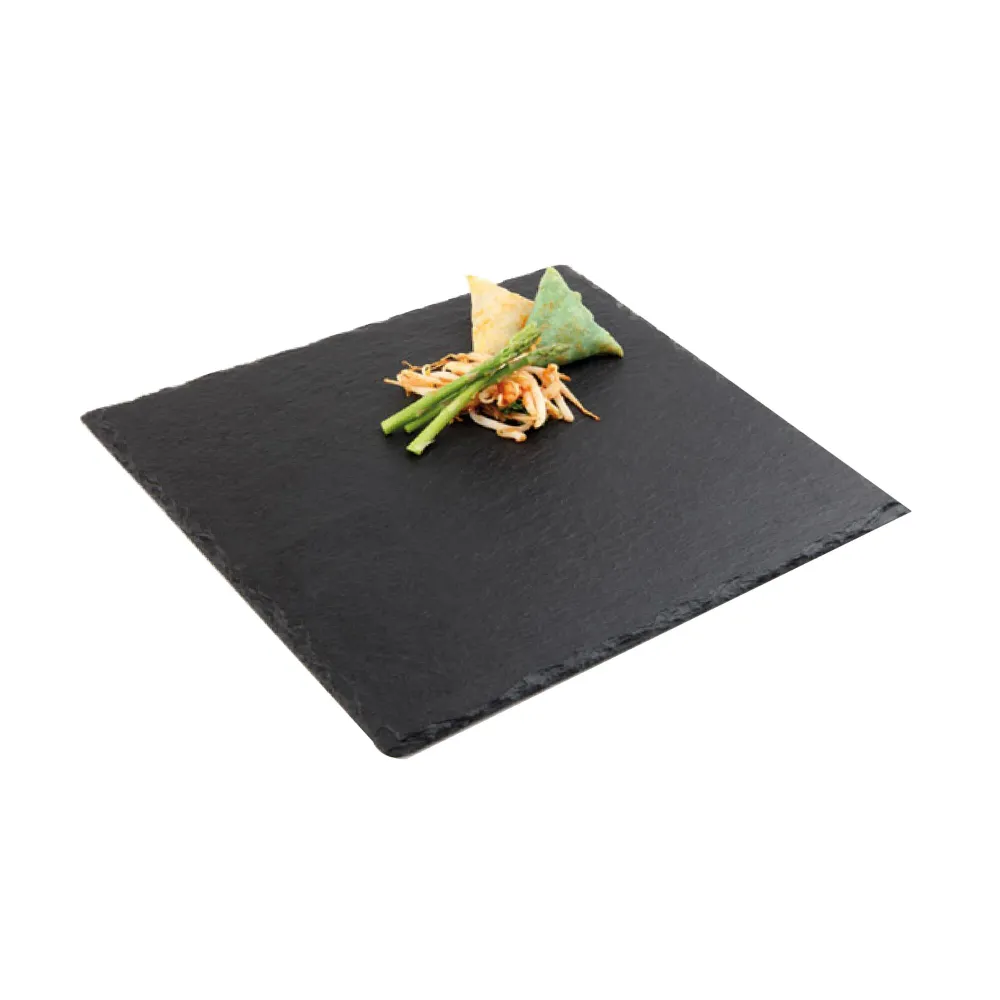 (6 бр.) Плоча от шисти за сервиране Maastricht - 250x250mm - Черен