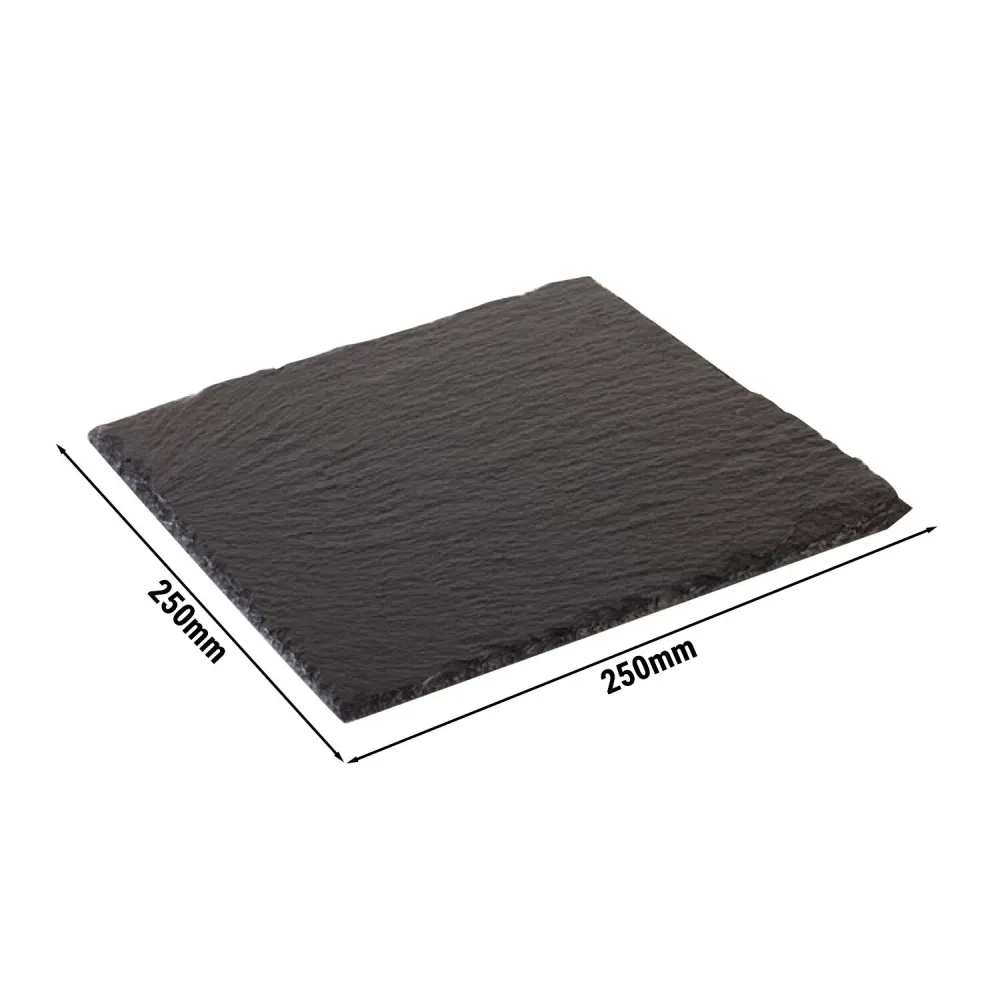 (6 бр.) Плоча от шисти за сервиране Maastricht - 250x250mm - Черен