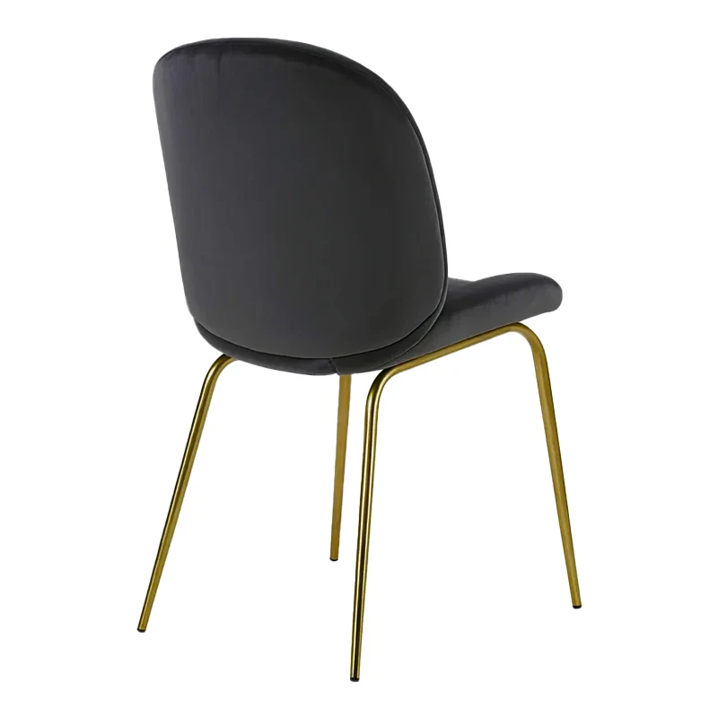 Стол MALEY тъмно сиво кадифе-златист метал 47x60x90см