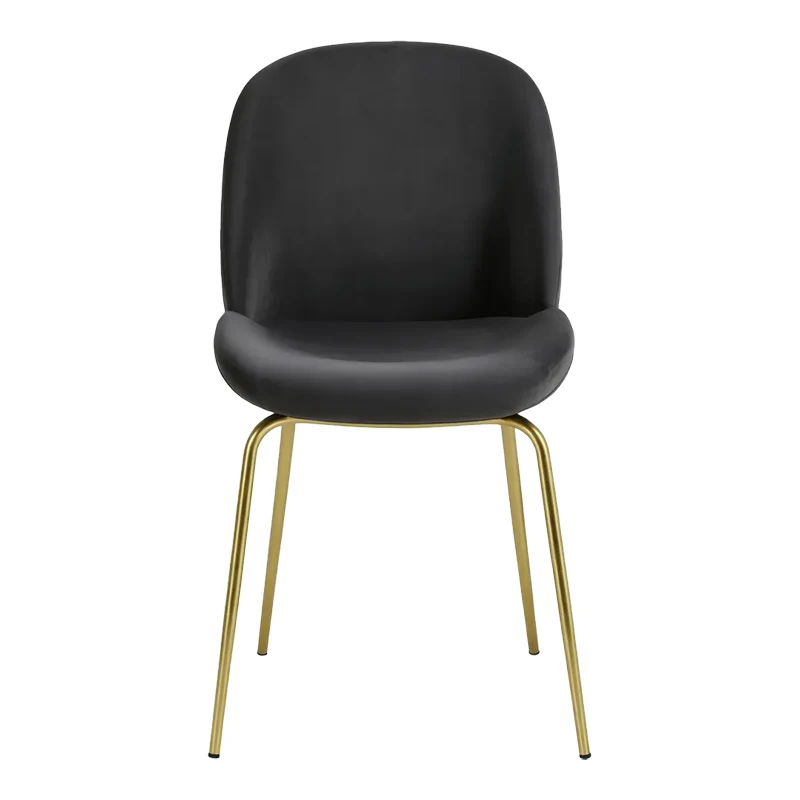 Стол MALEY тъмно сиво кадифе-златист метал 47x60x90см