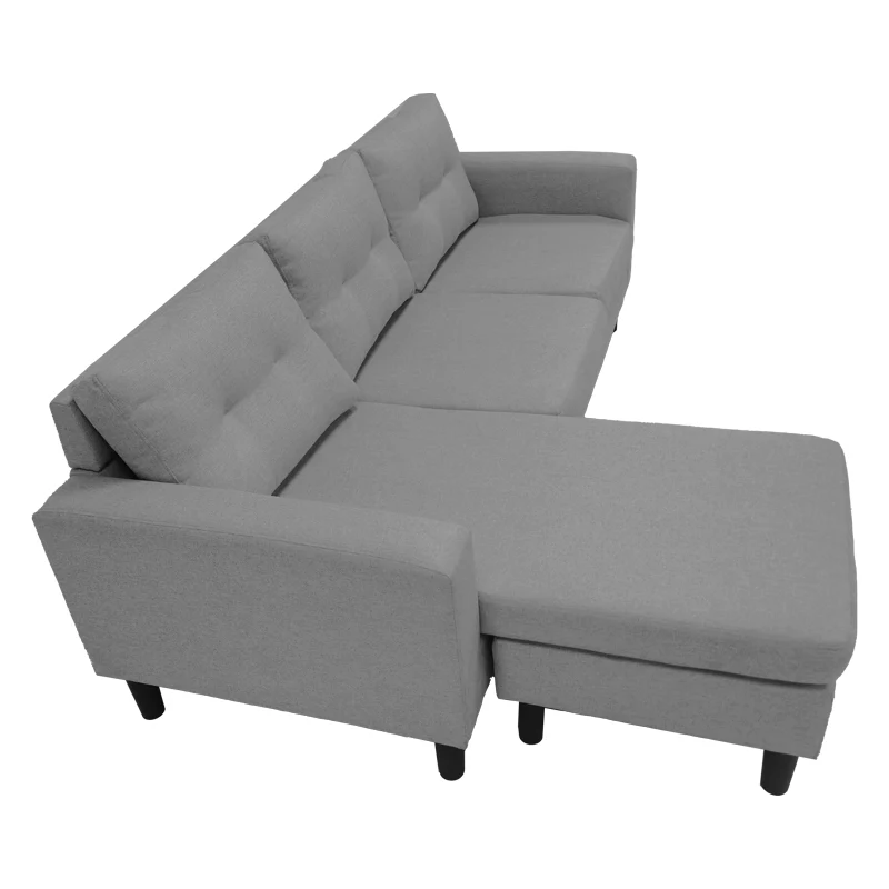 Обръщащ се ъглов диван Maneli дамаска антрацит 196x138/77x82см