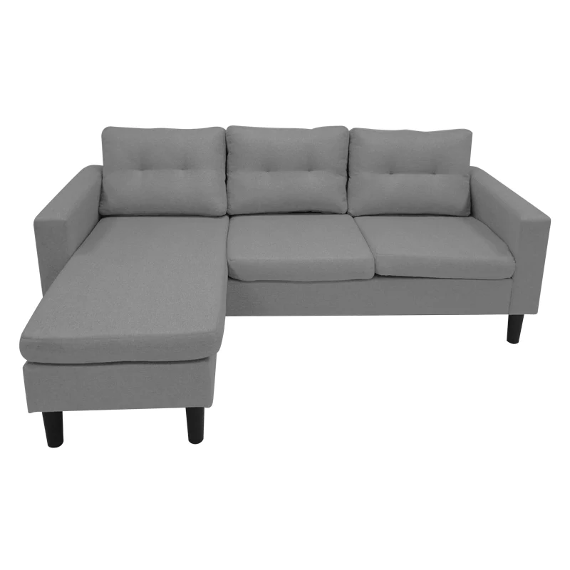 Обръщащ се ъглов диван Maneli дамаска антрацит 196x138/77x82см
