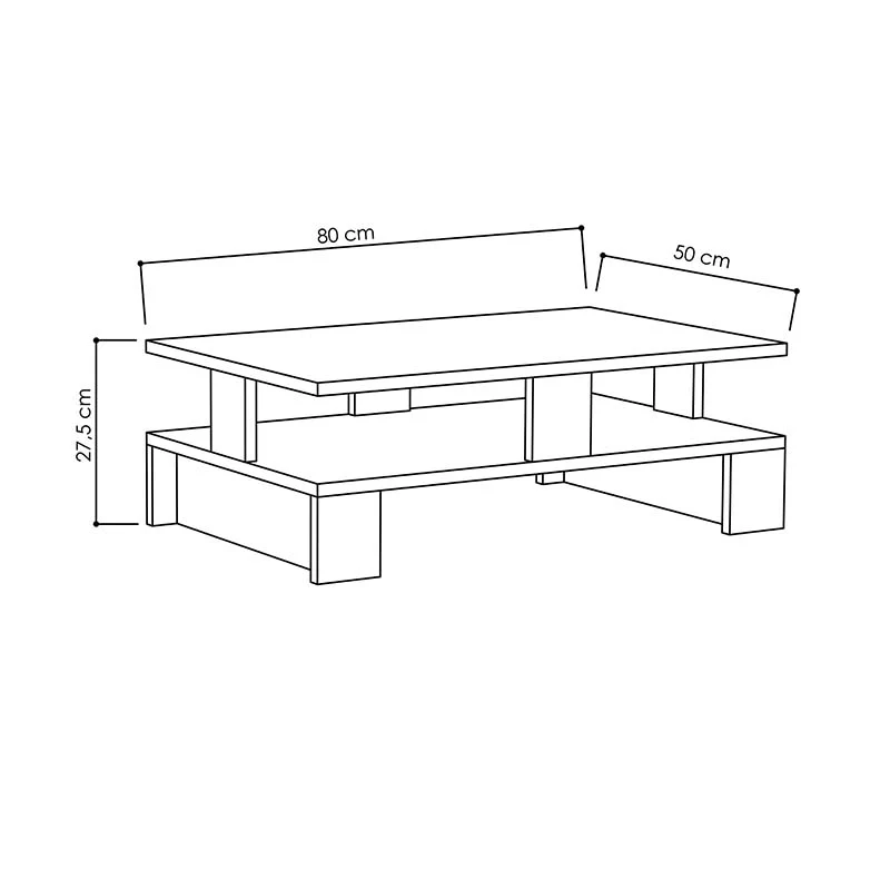 Холна маса Mansu в цвят антрацит 80x50x27,5см