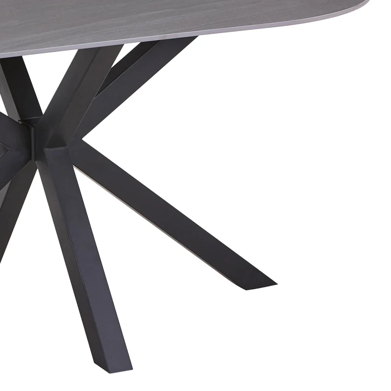 Маса трапезна MARKEY сив мрамор керамика-черен метал 160x90x75см