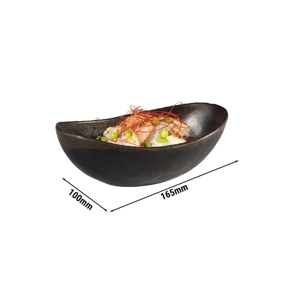 (6 бр.) Купичка - MARONE - Меламин - 250ml - правоъгълна - 165x100mm - Дълбочина: 55mm - Черно/Кафяво