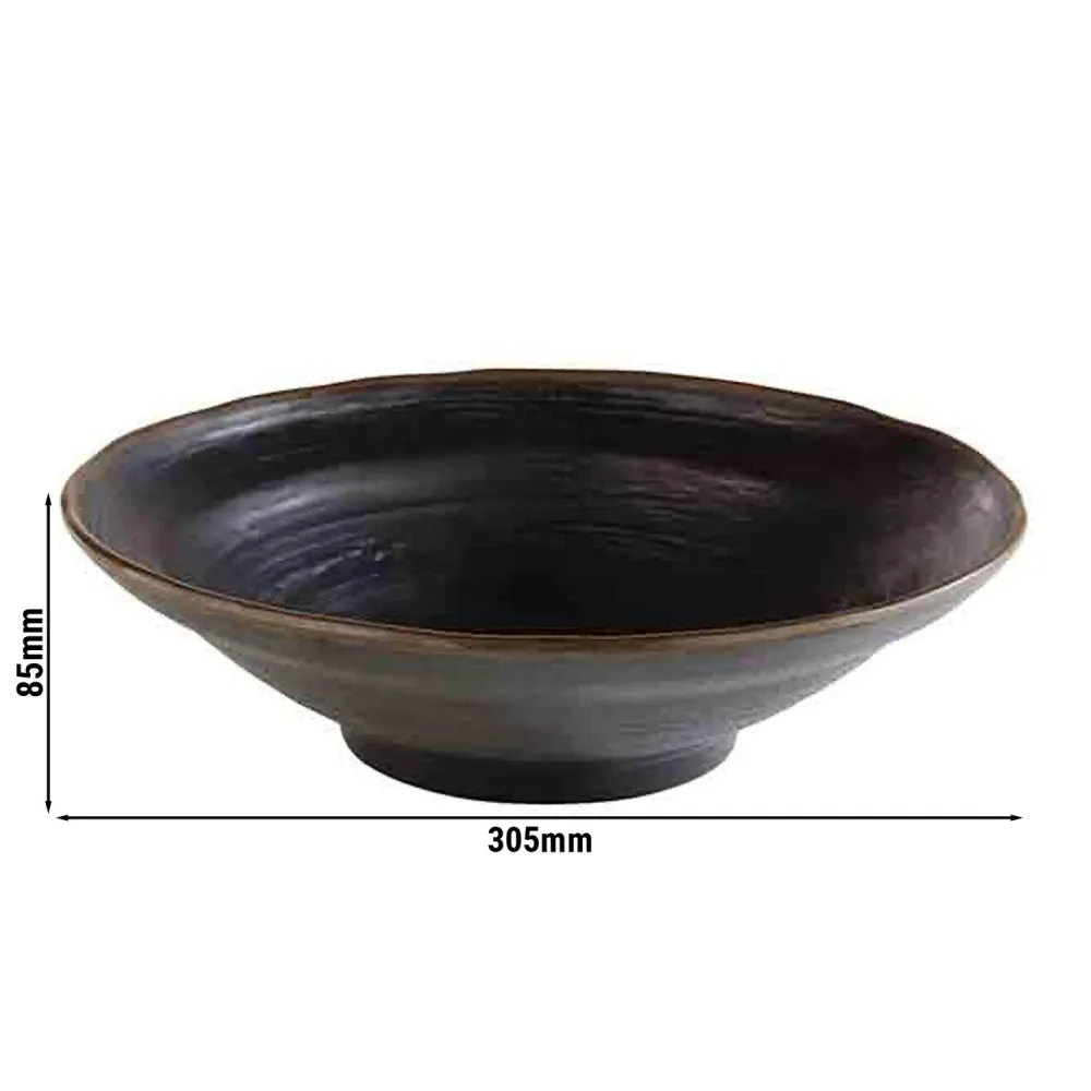 (6 бр.) Купа - MARONE - Меламин - 2L - Ø 305mm - Дълбочина: 85mm - Черно/Кафяво