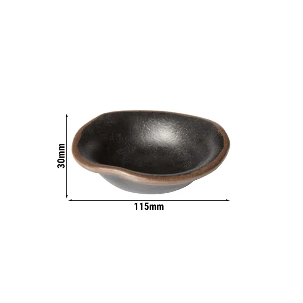 (12 бр.) Купички за сос - MARONE - Меламин - 40ml - кръгла - Ø115mm - Черно/кафяво
