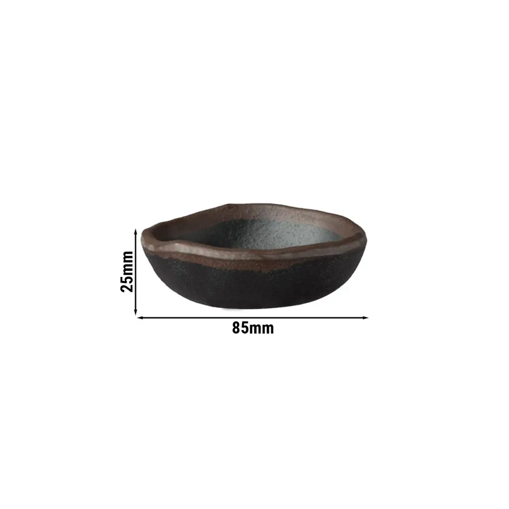 (12 бр.) Купички за сос - MARONE - Меламин - 50ml - кръгла - Ø85mm - Черен/Кафяв