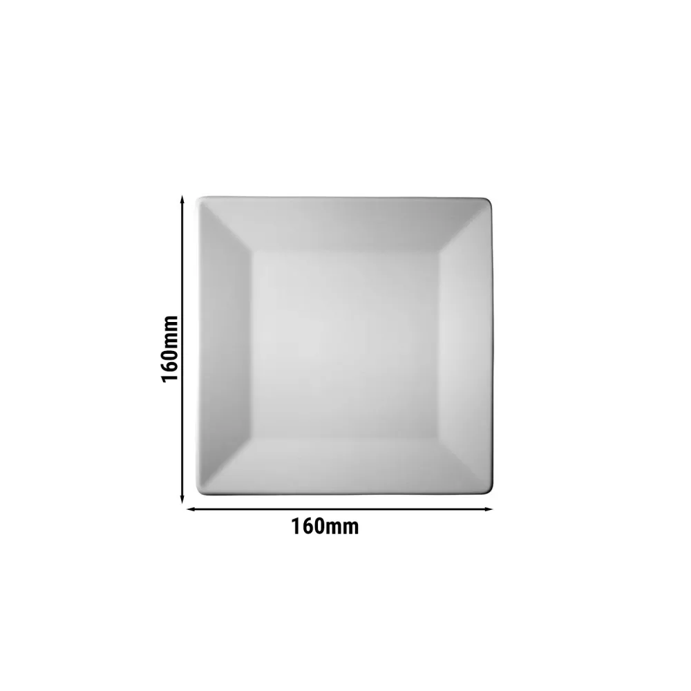 (24 бр.) MAYA - Плоска чиния - Порцелан - 170x170mm - Бял