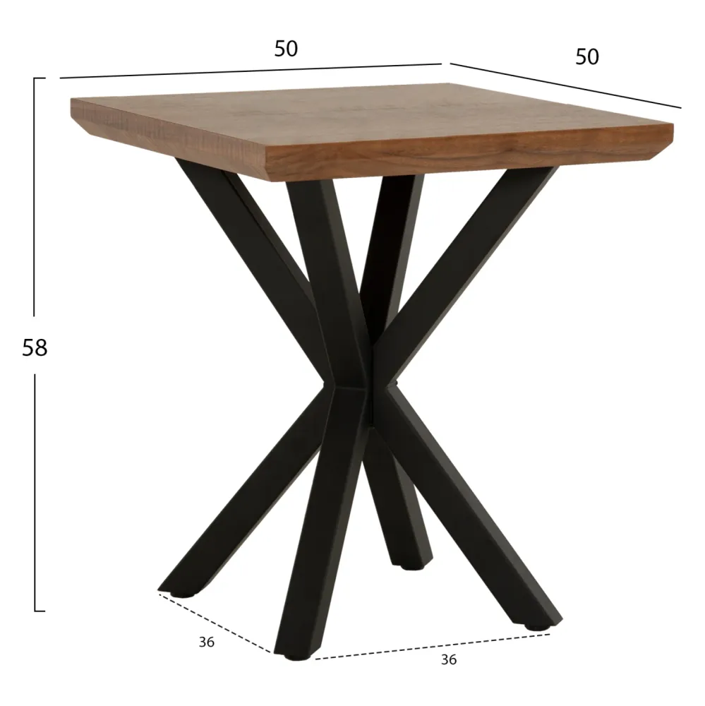 Mdf странична маса с орехов фурнир - трансформация 50x50x58см