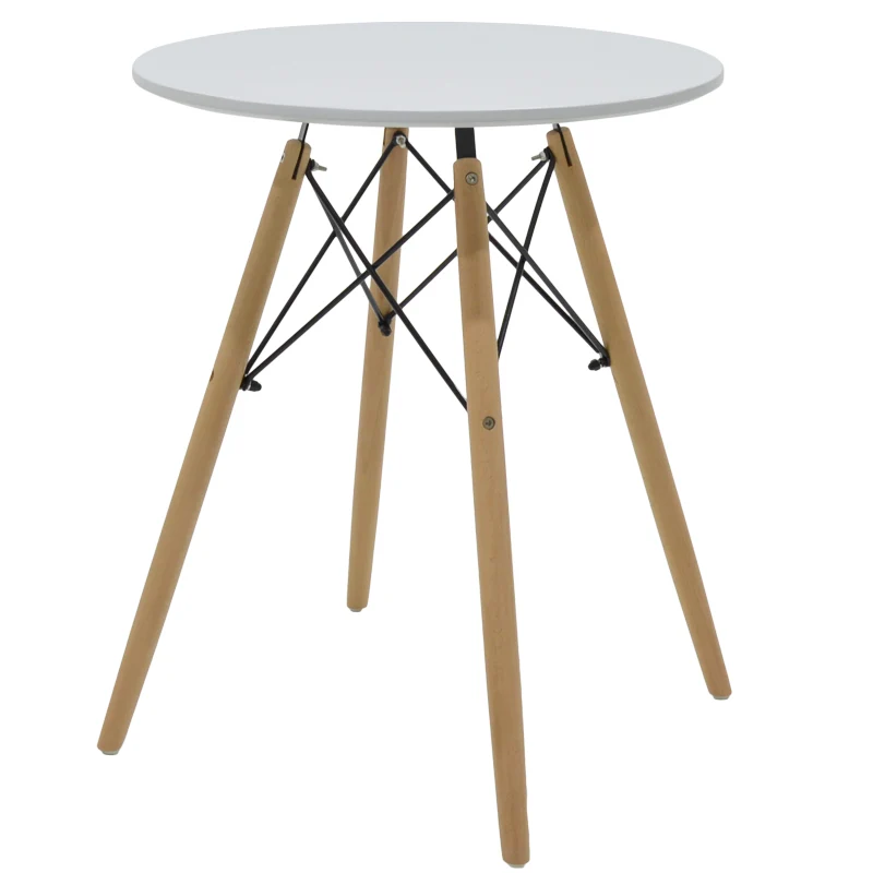 Трапезна маса МИШЕЛ от MDF в цвят бял φ60x73 см
