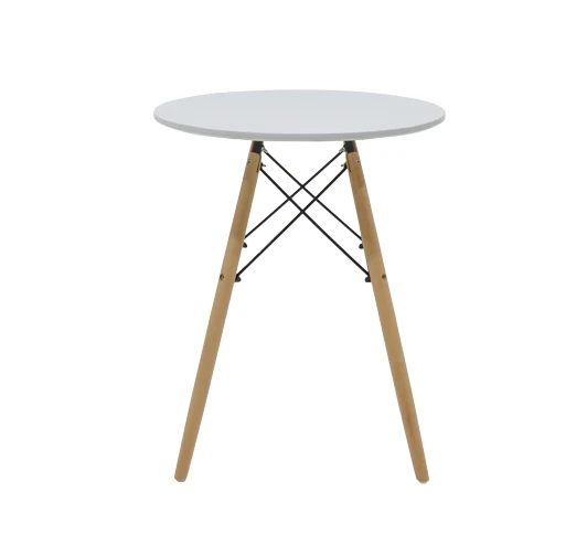 Трапезна маса МИШЕЛ от MDF в цвят бял φ60x73 см