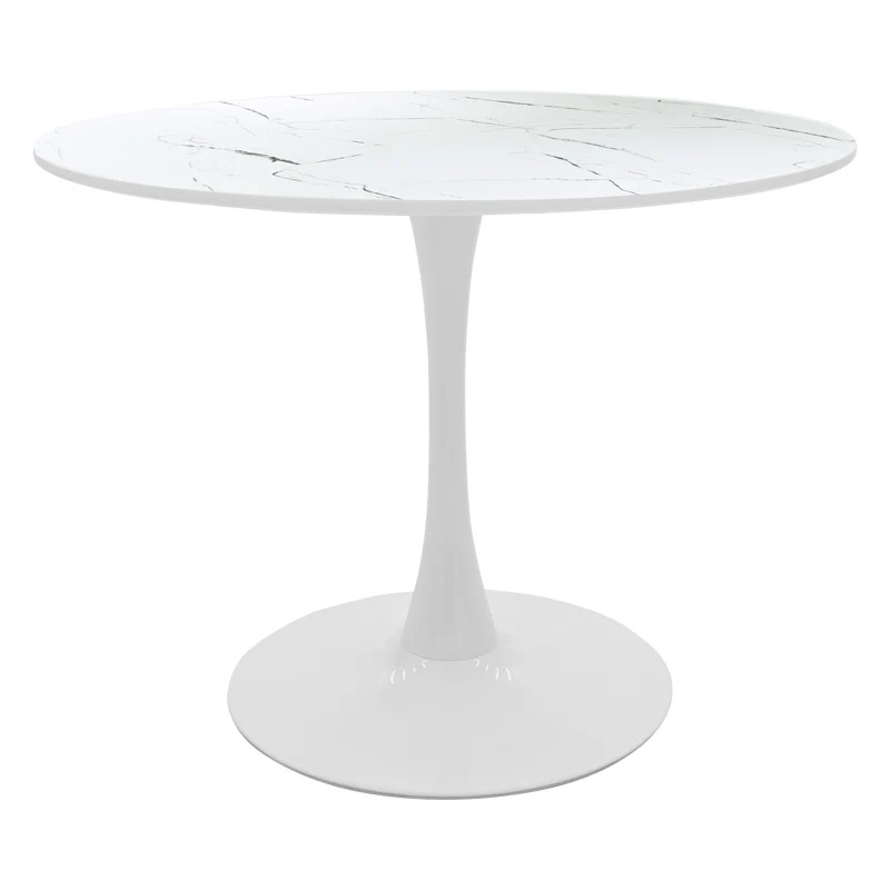 Mаса mdf BALOU в бяло с мраморна визия d120x76см