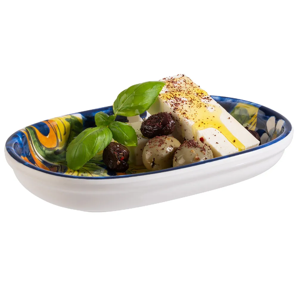 (6 бр.) Купичка - MEDITERRANEAN - Меламин - 200ml - правоъгълна - 182x115mm - Дълбочина: 30mm - Многоцветна