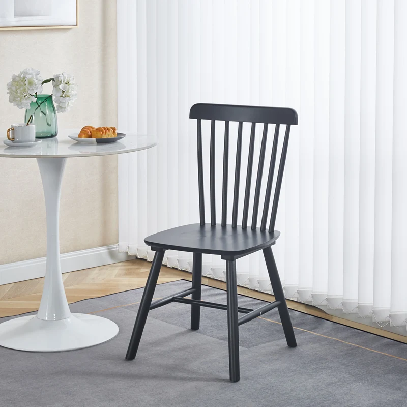 Стол MELIA от каучуково дърво в черен нюанс 45x51x87см