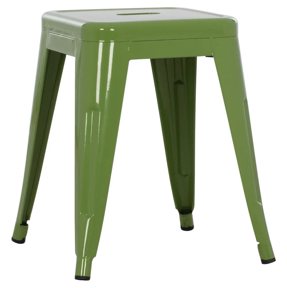 Метална табуретка MELITA в светло маслинено зелен цвят 37x37x45см