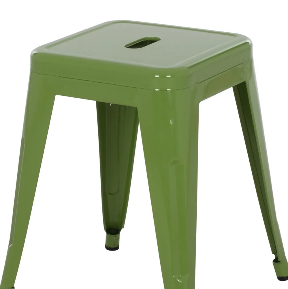 Метална табуретка MELITA в светло маслинено зелен цвят 37x37x45см