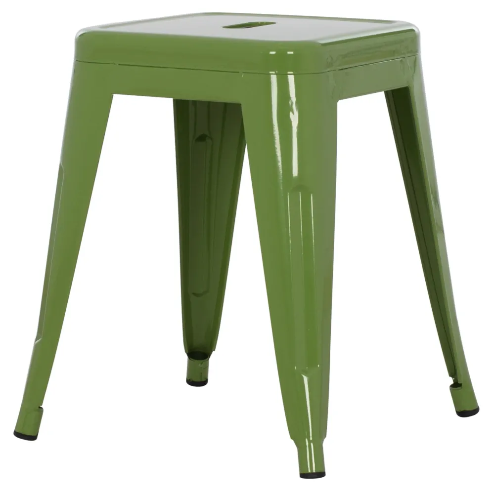 Метална табуретка MELITA в светло маслинено зелен цвят 37x37x45см