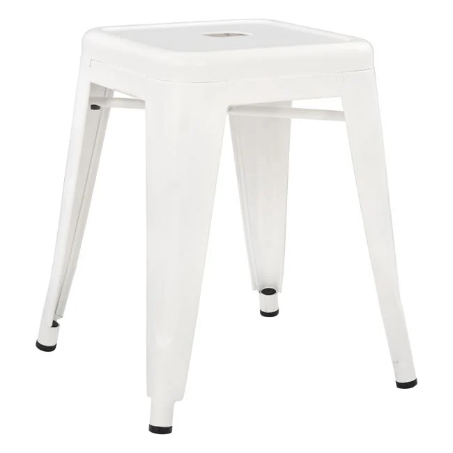 Метална табуретка MELITA в млечно бял цвят 37x37x45см
