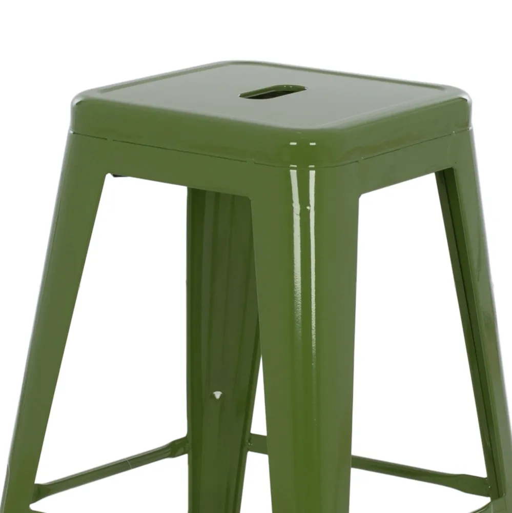 Бар табуретка MELITA средна височина зелен цвят 43x43x67