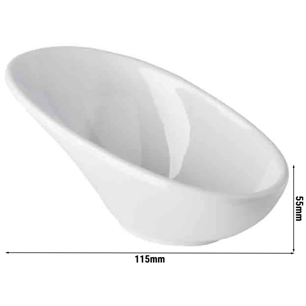 (24 бр.) Купичка MINI - Меламин - 40ml - правоъгълна - 115x60mm - Дълбочина: 55mm - Бяло