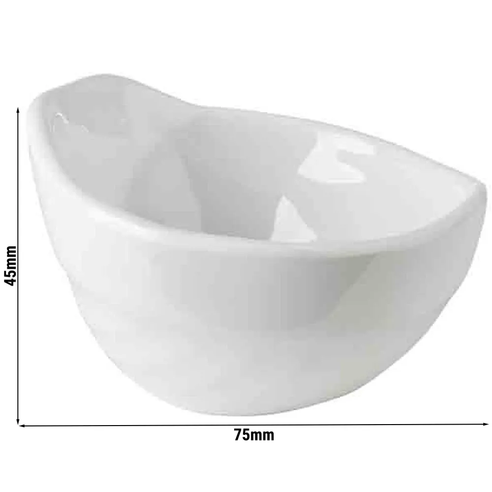(24 бр.) Купичка - MINI - Меламин - 50ml - правоъгълна - 75x70mm - Дълбочина: 45mm - Бяло