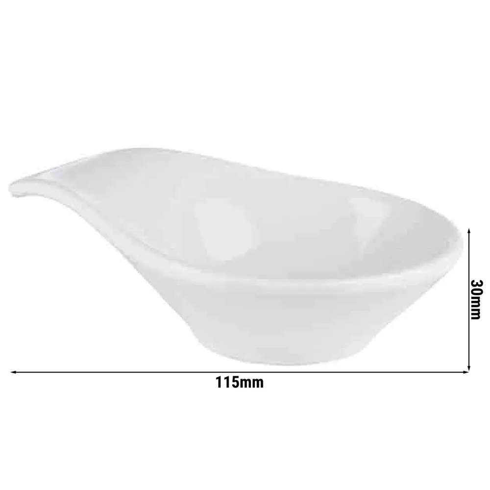 (24 бр.) Купичка - MINI - Меламин - 60ml - правоъгълна - 115x75mm - Дълбочина: 30mm - Бяло