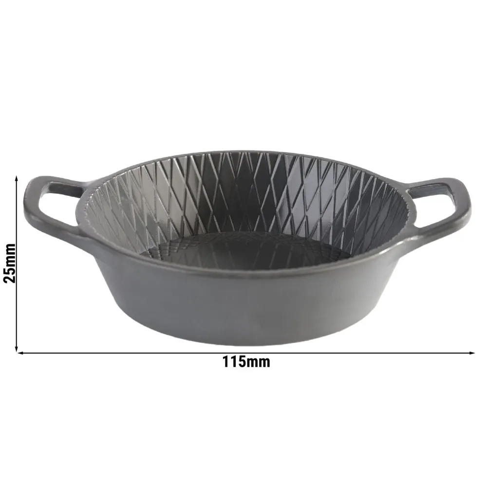 (60 бр.) Купичка - MINI - Меламин - 70ml - Ø 85mm - с дръжки - Сиво