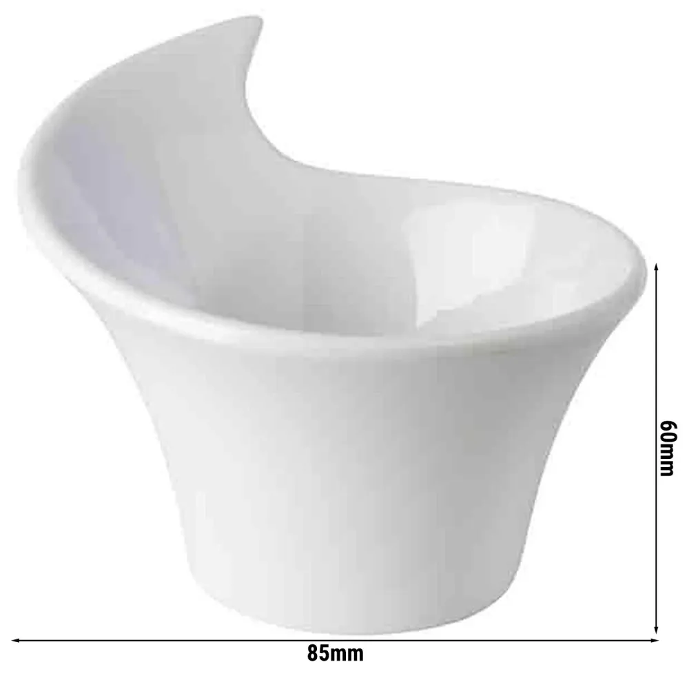(24 бр.) Купичка - MINI - Меламин - 70ml - правоъгълна - 85x70mm - Дълбочина: 60mm - Бяло