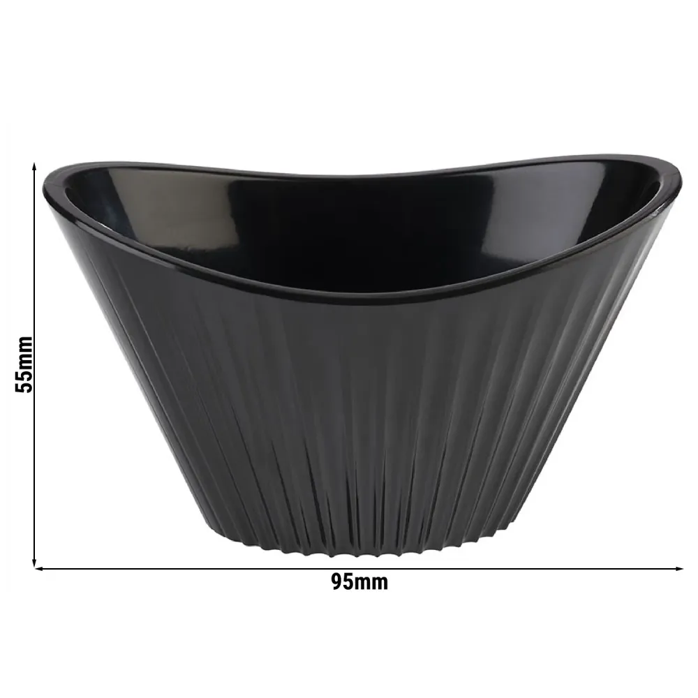(48 бр.) Купичка MINI - Меламин - 70ml - правоъгълна - 95x55mm - Дълбочина: 55mm - Черно