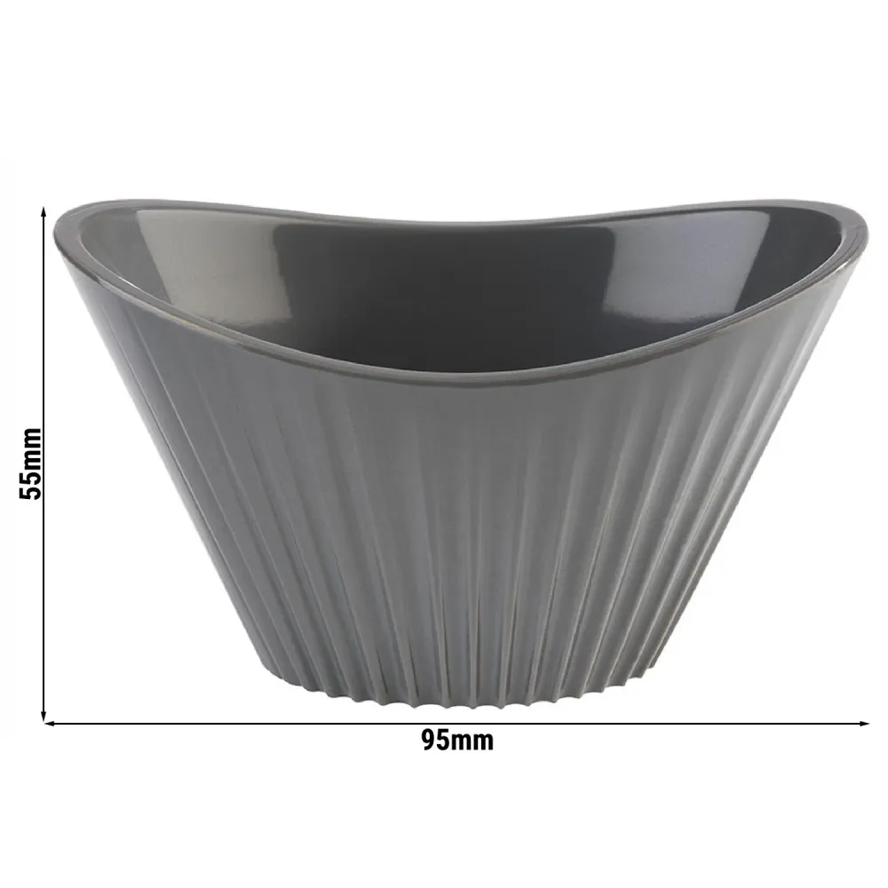 (48 бр.) Купичка - MINI - Меламин - 70ml - правоъгълна - с дръжки - 95x55mm - Дълбочина: 55mm - Сиво