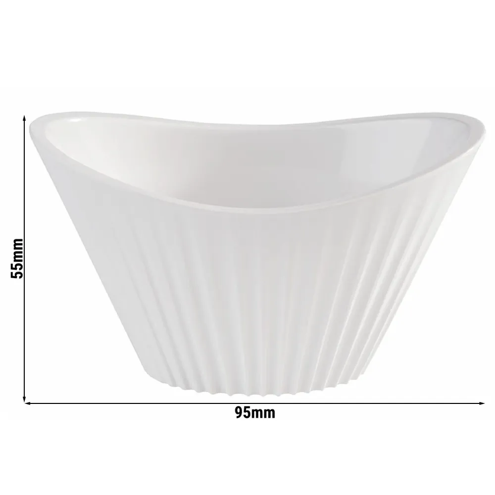 (48 бр.) Купичка - MINI - Меламин - 70ml - правоъгълна - 95x55mm - Дълбочина: 55mm - Бяло
