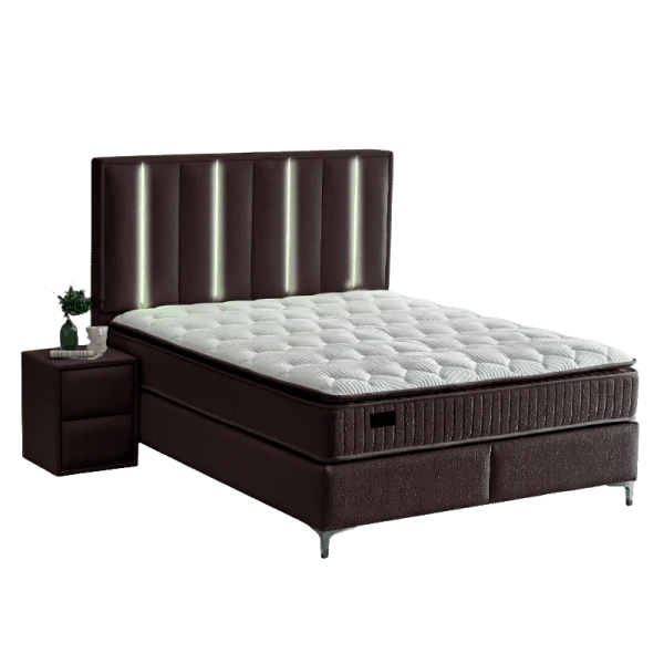 Тапицирана спалня с матрак MINI MOONLIGHT 160 х 200 - тъмнокафяв 680