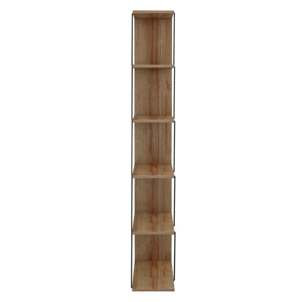 Библиотека MINI TARS 65х146 -цвят дъб-черен 65x22-24x146