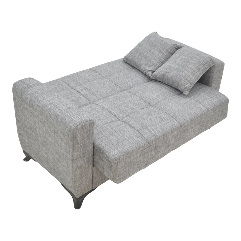 Диван с място за съхранение двуместен Modesto сив плат 155x85x80см