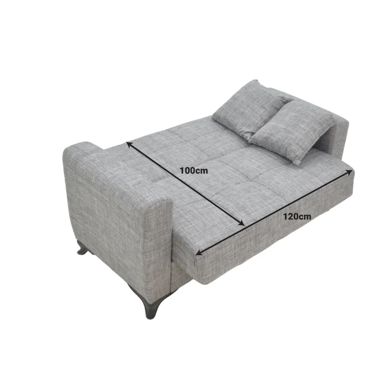 Диван с място за съхранение двуместен Modesto светлокафяв плат 155x85x80см