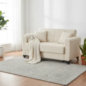 Диван с място за съхранение двуместен Modesto крем дамаска 155x85x80см