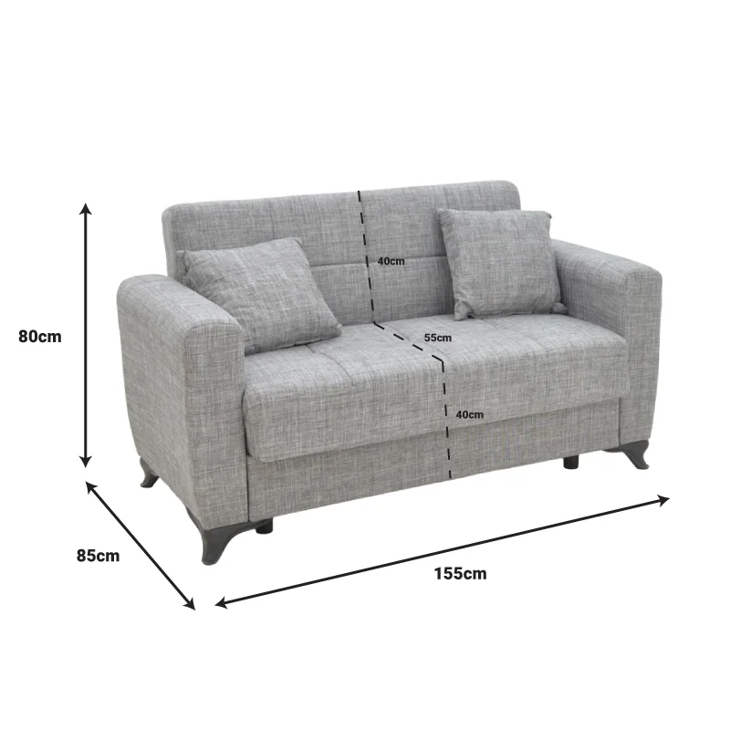 Диван с място за съхранение двуместен Modesto крем дамаска 155x85x80см