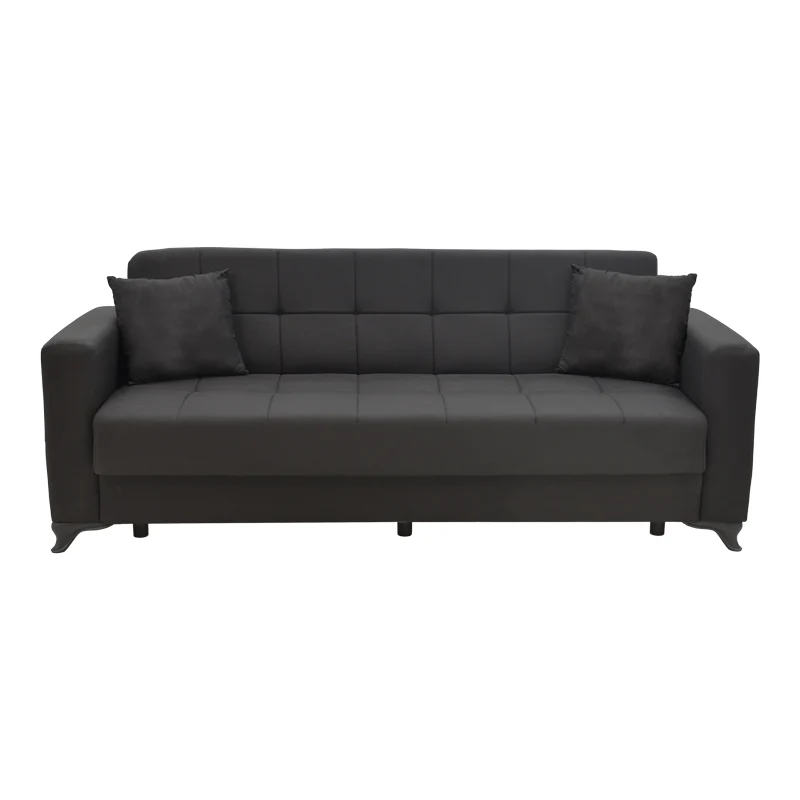 Modesto триместен диван с място за съхранение /черен плат 215x85x80см
