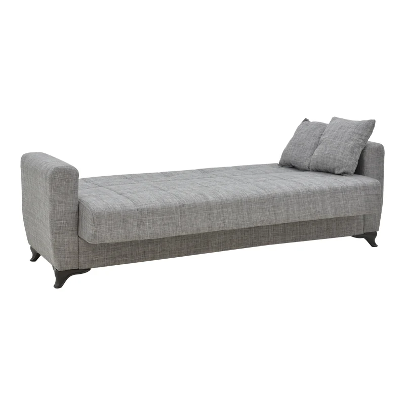 Триместен диван Modesto с място за съхранение сив плат 215x85x80см